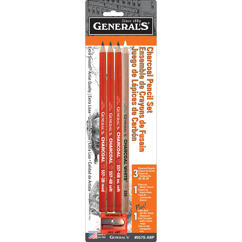 Generals Charcoal Pencil Kit Set of 5 (557SABP)