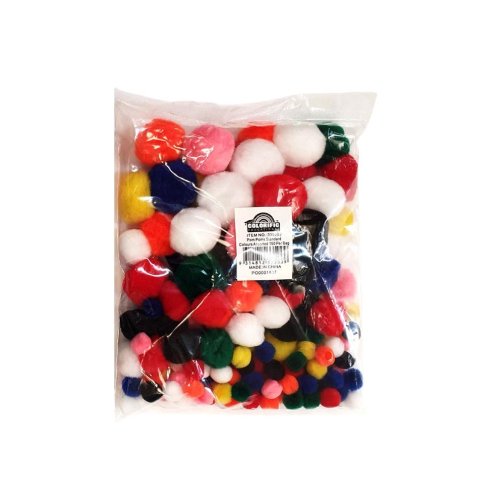Pom Poms Assorted Bag of 150