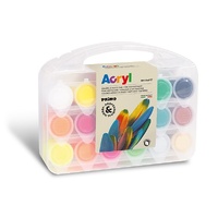 Primo Acrylic Paint Set of 18 Colours and Canvas in Case