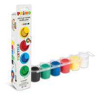 Primo Acrylic Textile Paint Set of 6 Pots in Tray (25ml)