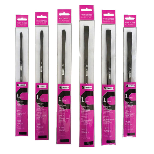 Campus Flat Long Handle Brush - (Size 8)