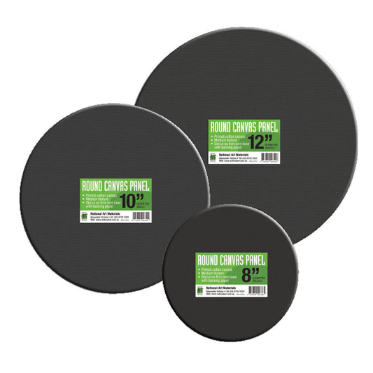 Round Canvas Panels - Black 254mm 10inch