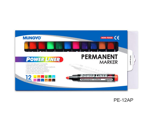 Mungyo Permanent Marker Bullet (Set of 12)  1.6-2.4mm