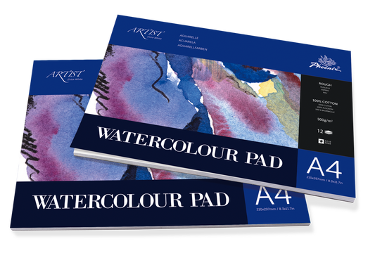 Phoenix Watercolour Pad (Rough) 300gm A4 - 12 sheets