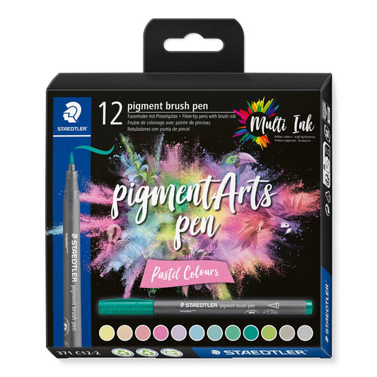 Staedtler Pigment Arts Pen Set – 12 Pastel Colours