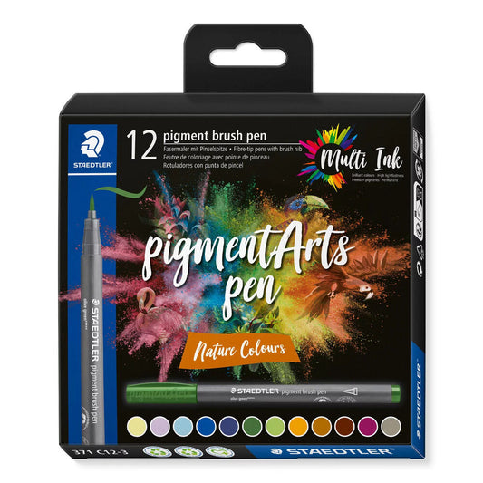 Staedtler Pigment Arts Pen Set – 12 Nature Colours