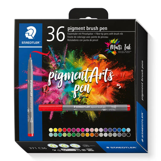 Staedtler Pigment Arts Pen Set – 36 Assorted Colours
