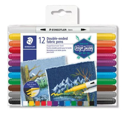 Staedtler Design Journey Fabric Marker Set – 12 Colours