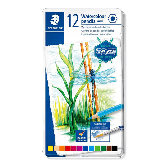 Staedtler Design Journey Watercolour Pencil Set – Tin of 12