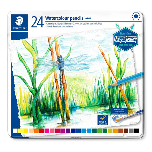Staedtler Design Journey Watercolour Pencil Set – Tin of 24