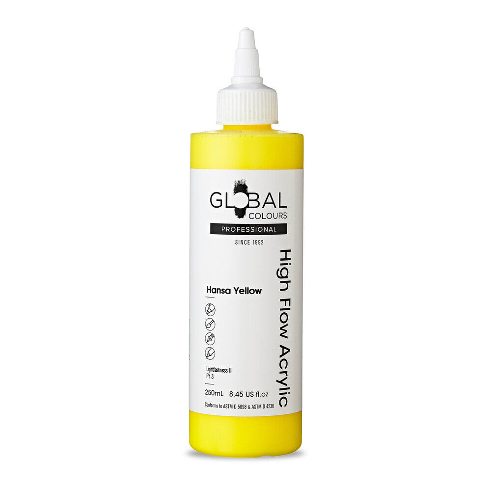 Global Colours High Flow Acrylic (250ml) - Hansa Yellow