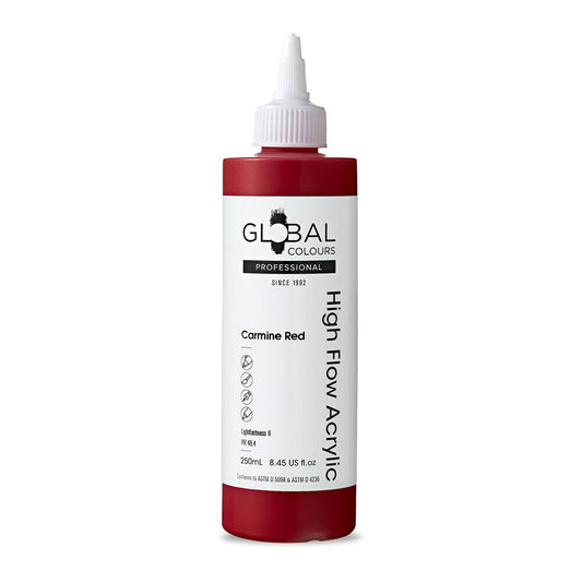 Global Colours High Flow Acrylic (250ml) - Carmine Red