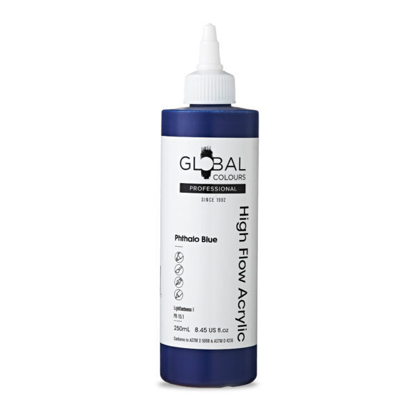 Global Colours High Flow Acrylic (250ml) - Phthalo Blue