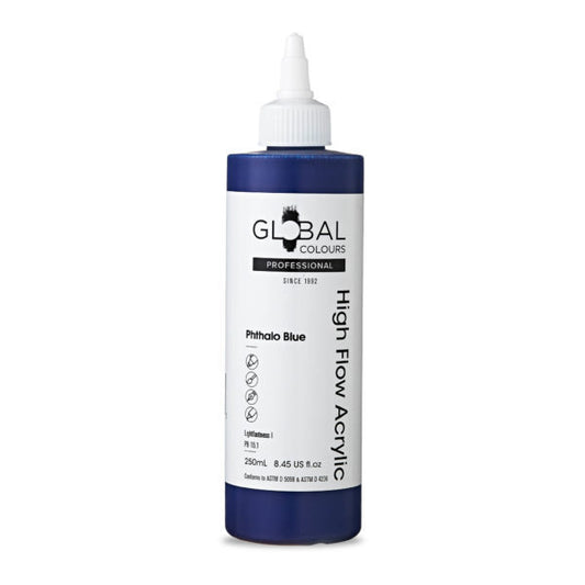 Global Colours High Flow Acrylic (250ml) - Phthalo Blue