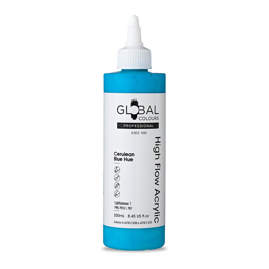 Global Colours High Flow Acrylic (250ml) - Cerulean Blue Hue