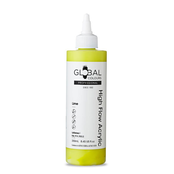 Global Colours High Flow Acrylic (250ml) - Lime