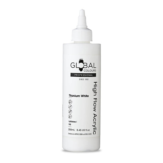 Global Colours High Flow Acrylic (250ml) - Titanium White