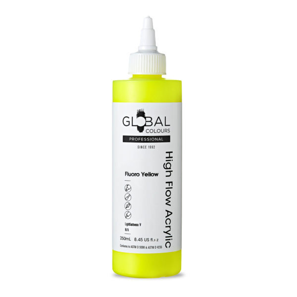 Global Colours High Flow Acrylic (250ml) - Fluoro Yellow