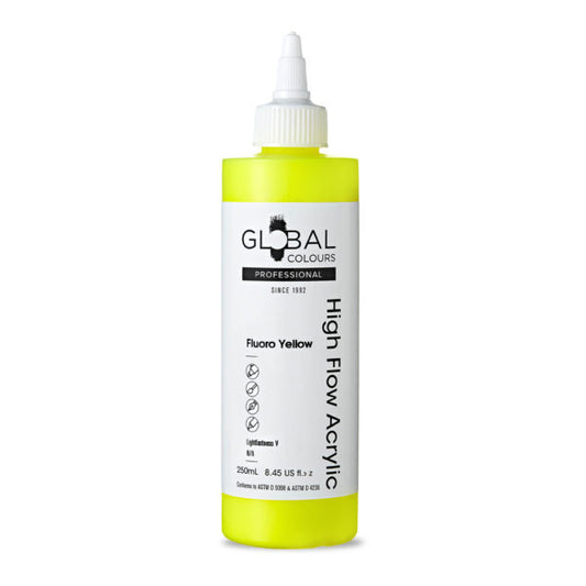 Global Colours High Flow Acrylic (250ml) - Fluoro Yellow