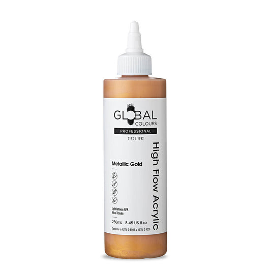 Global Colours High Flow Acrylic (250ml) - Metallic Gold