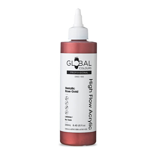 Global Colours High Flow Acrylic (250ml) - Metallic Rose Gold