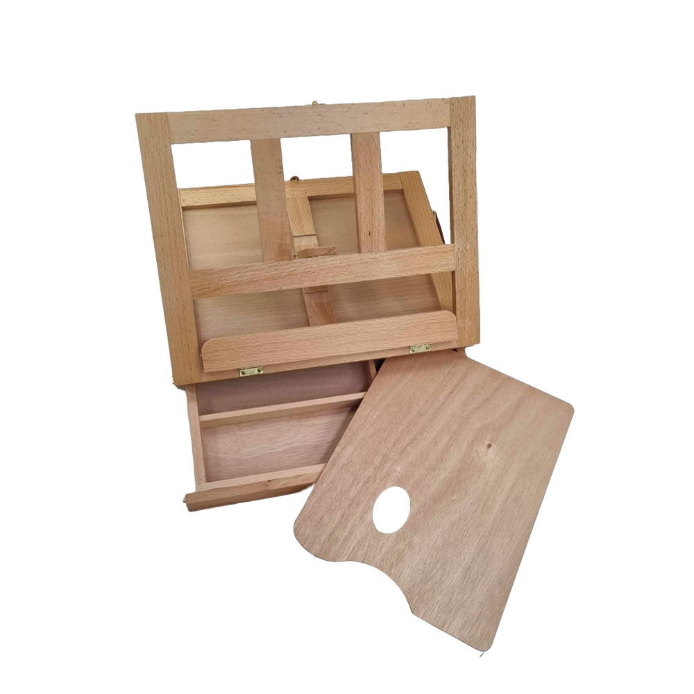 Beech Sketch Box with Book Stand – 33 x 26 x 5cm